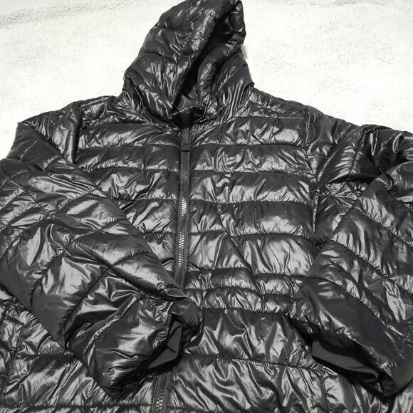 Swiss Tech Women’s Chunky Black Puffer Jacket Hooded Full Zip Plus Size 2X - Picture 2 of 10